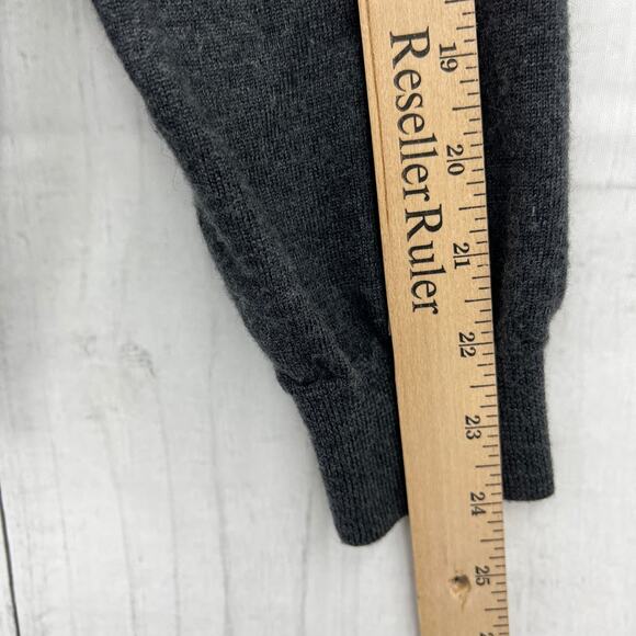 Bloomingdale's (S) Womens Gray 100% Merino Wool 1/4 Zip Pullover Sweater - Picture 11 of 11